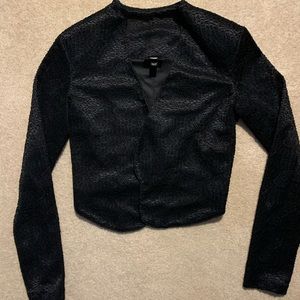 Crop padded shoulder lace over jacket